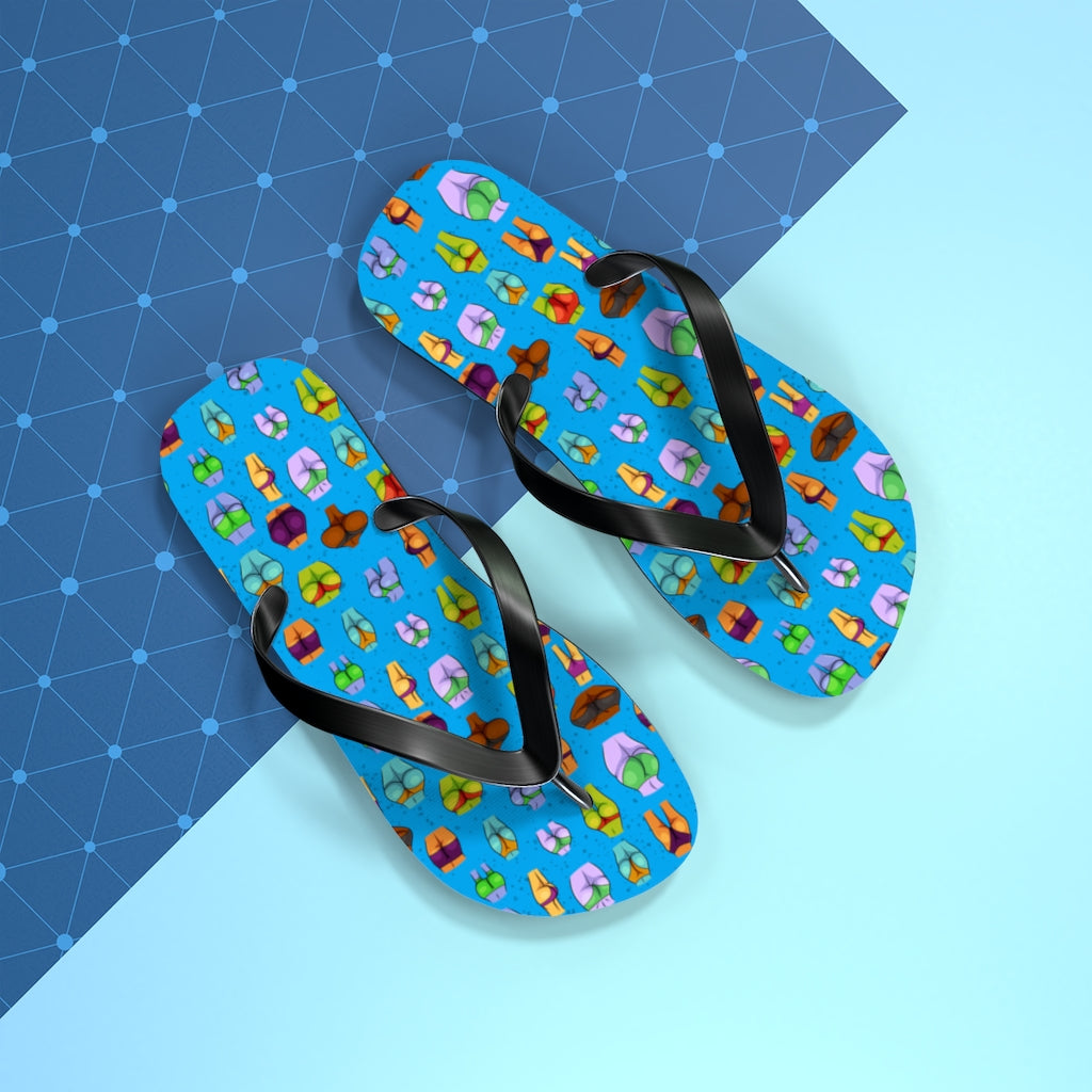 Beaucoup Booty Flip Flops (BLUE)