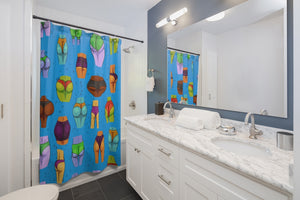 Beaucoup Booty Shower Curtain (BLUE)