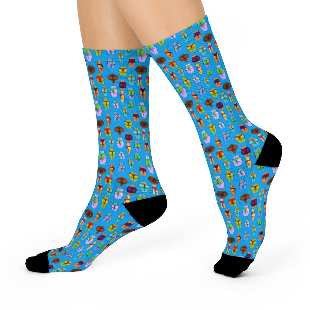Booty Crew Socks (BLUE)