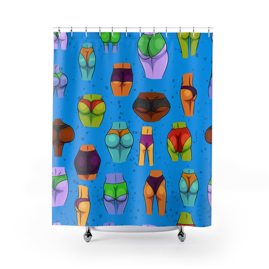 Blue Beaucoup Booty Shower Curtain