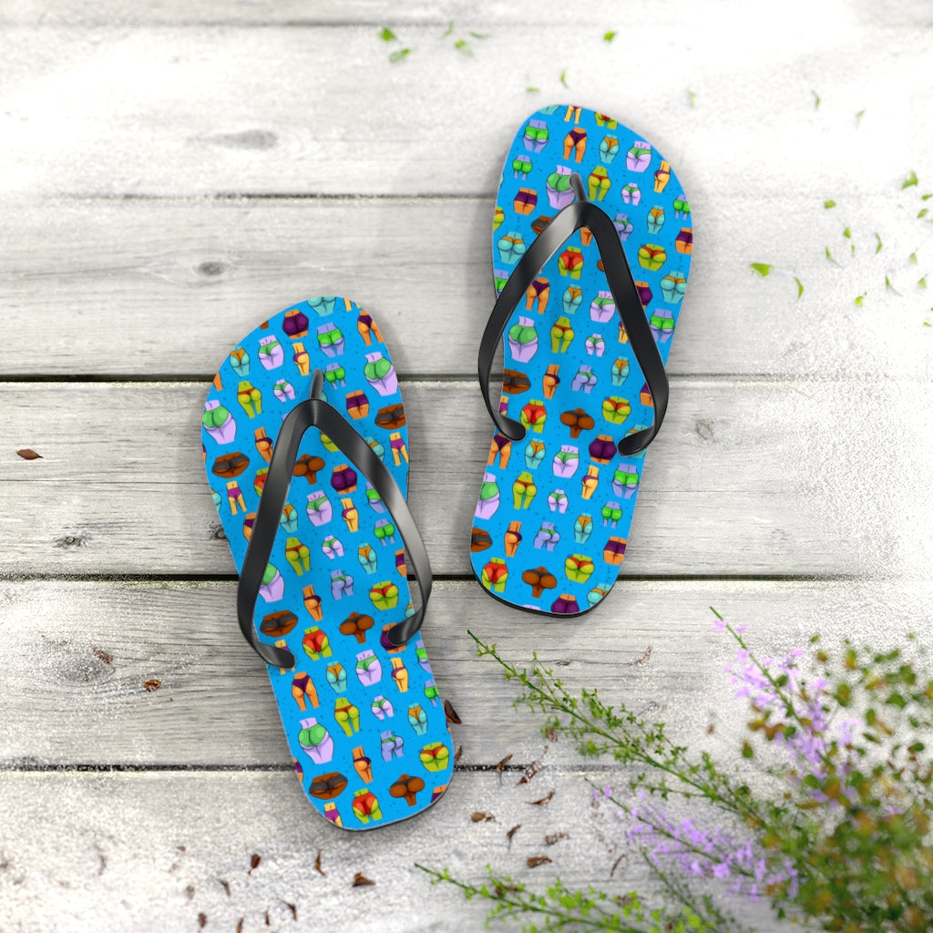 Beaucoup Booty Flip Flops (BLUE)